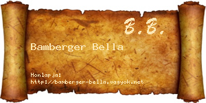 Bamberger Bella névjegykártya